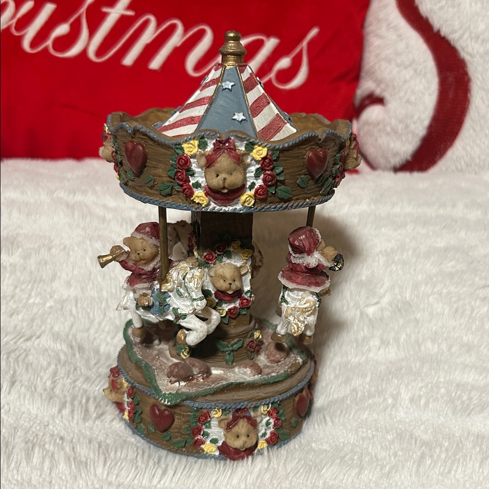 Riviera Festive Carousel with Bears - Red, Blue, Brown
